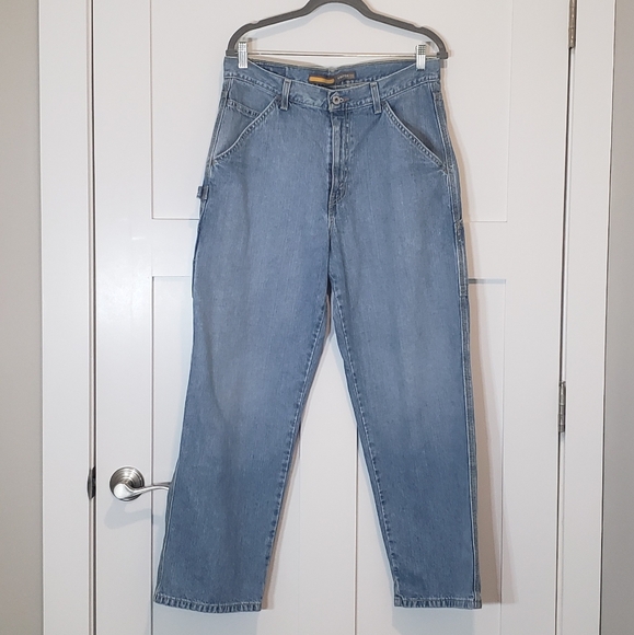 Levi's Vintage Silvertab Carpenter Jeans Y2K Size 32 X 29 100% Cotton Lightwash - Picture 2 of 16